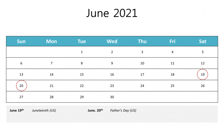 Printable June 2021 Calendar Printable
