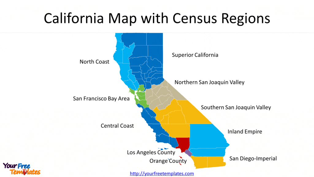 California Map with Census Regions