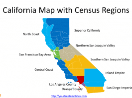 California Map with Census Regions