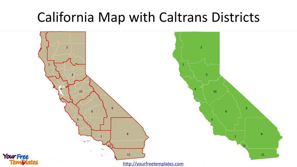 California Map with Caltrans Districts
