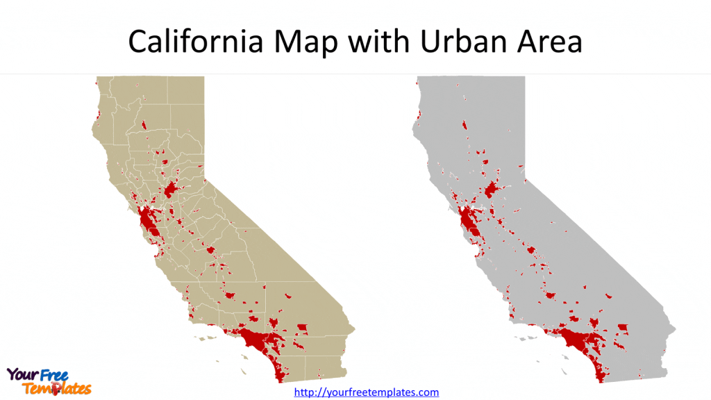 California Map with Urban Areas