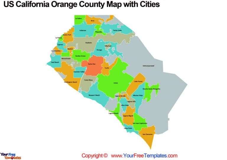 California Orange County Map with 2 Images