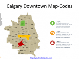 Calgary Downtown Map with 62 communities