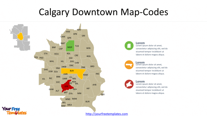 Calgary Downtown Map - Free PowerPoint Template