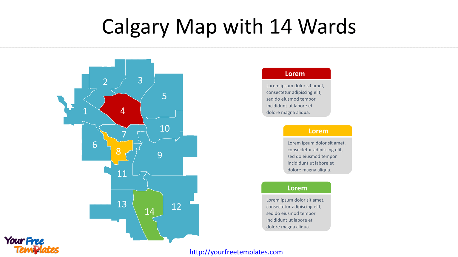 Calgary Ward Map of 14 wards