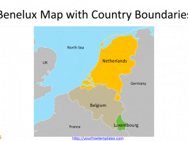 Benelux Map with country names