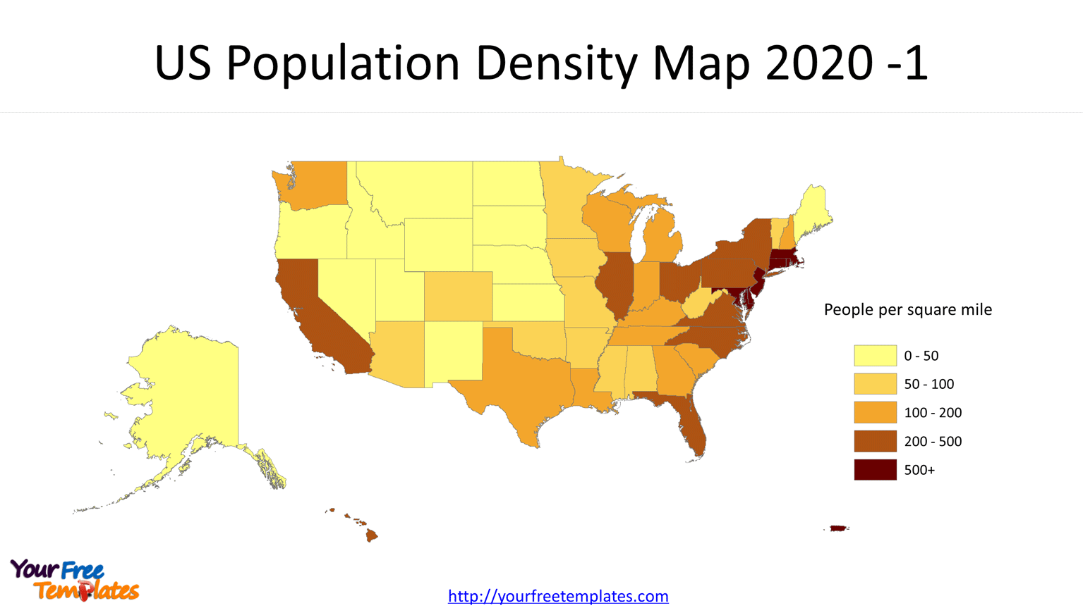 US population density map template