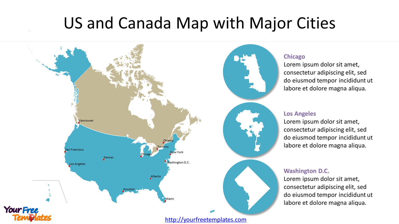 US and Canada Map of Outline