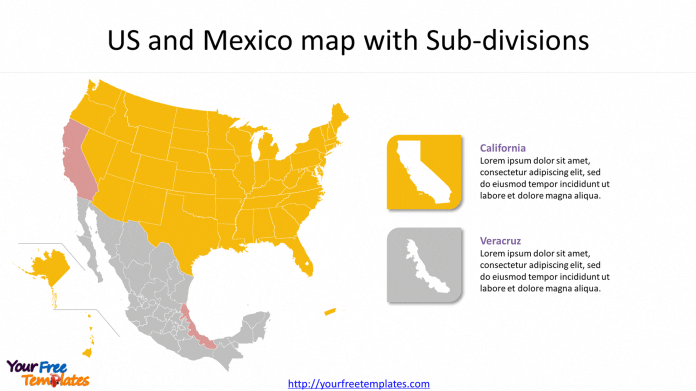 map of mexico and us border