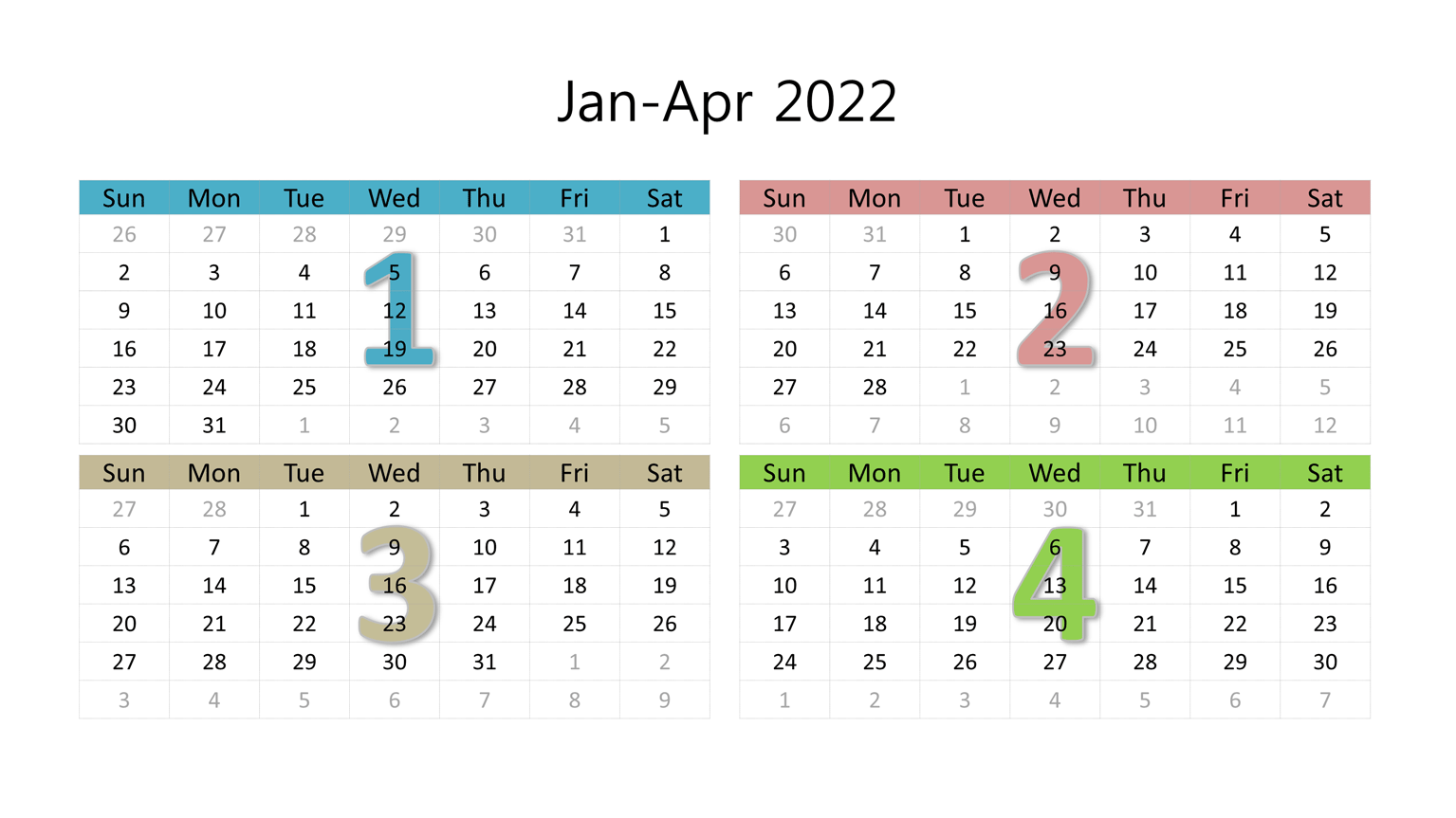February 2022 calendar with holidays