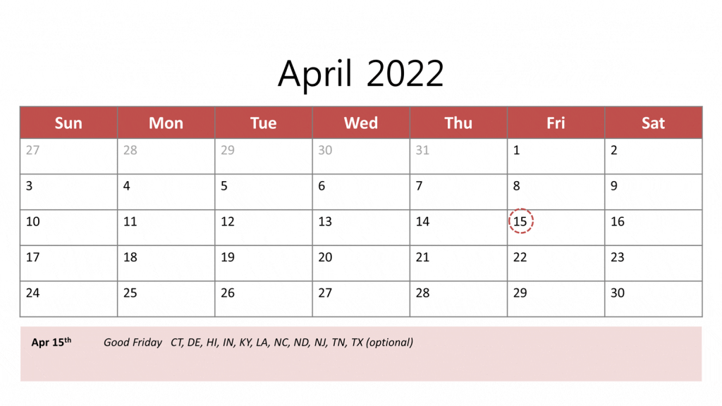 Editable April 2022 Calendar April 2022 Calendar Printable - Free Powerpoint Template