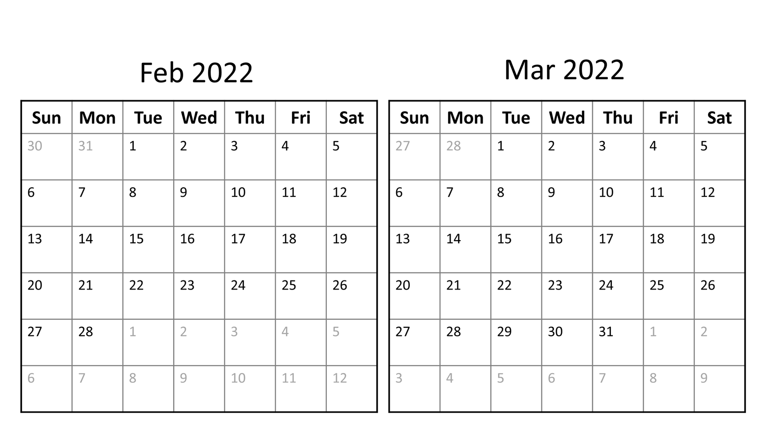 March 2022 calendar with holidays