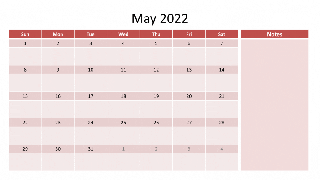 2022 May calendar 