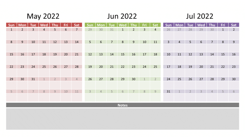 May June July 2022 calendar