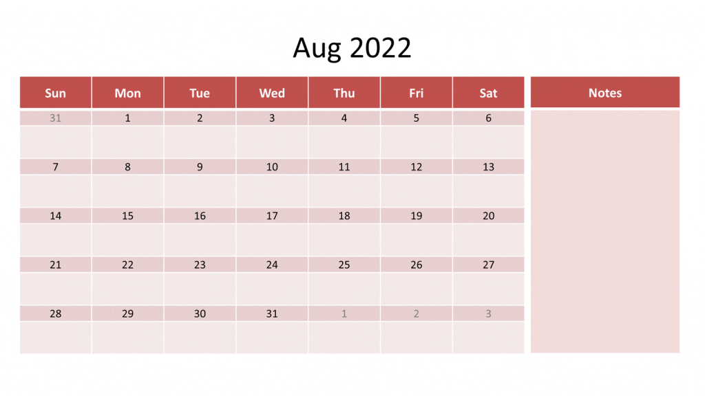  2022 august calendar