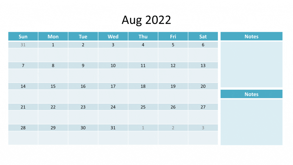  calendar august 2022