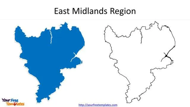 map of east midlands region