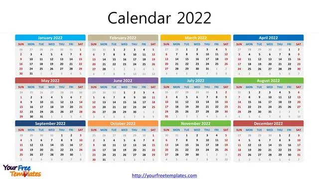 2022 printable calendar one page