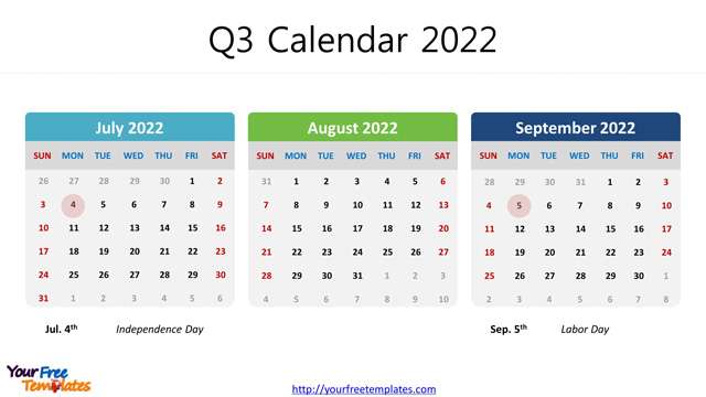 three month calendar 2022