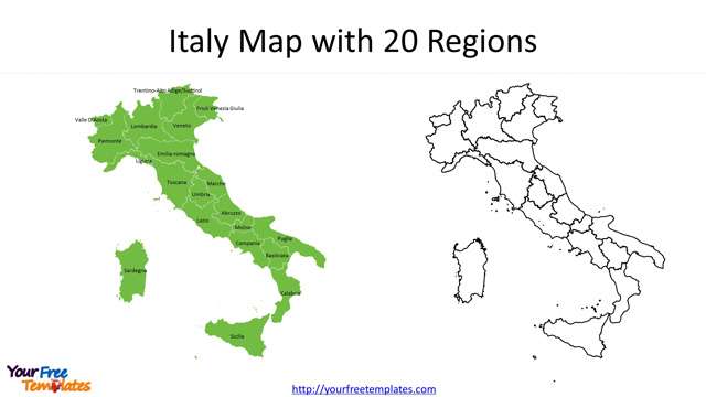 regions of italy on a map