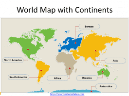continents of the world map
