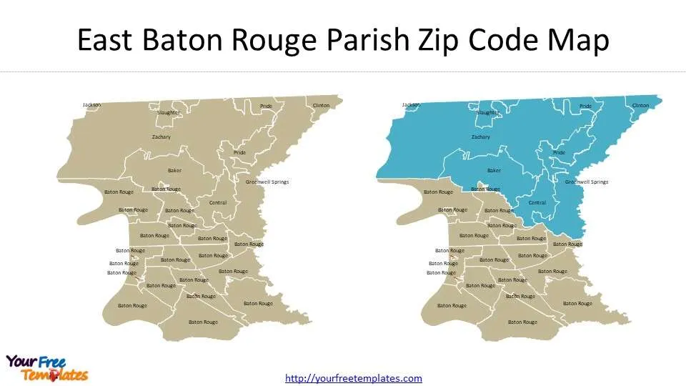 Baton Rouge zip code map