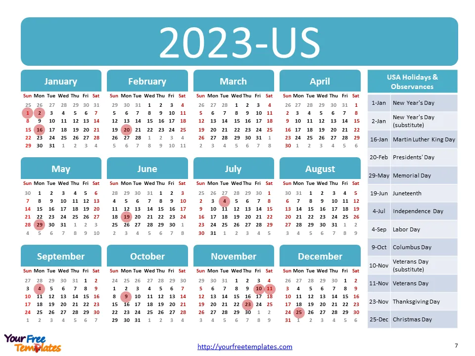 calendar 2023 printable 