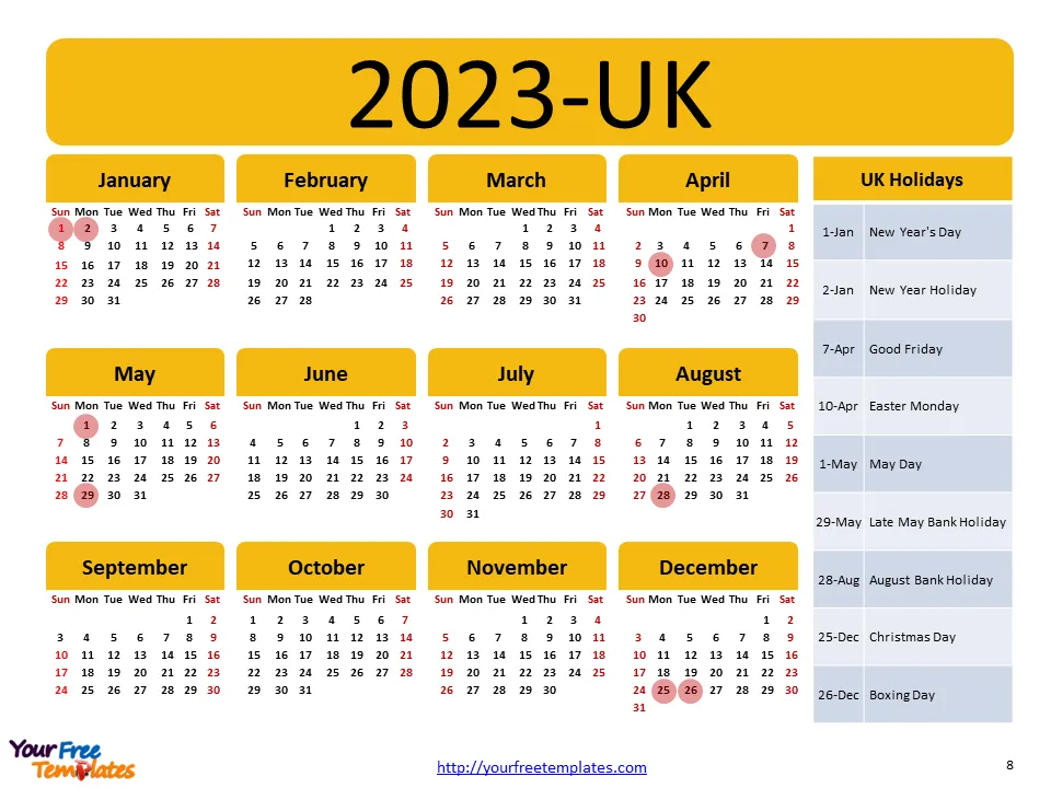 2023 calendar with holidays printable