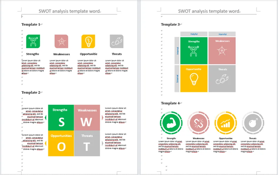 SWOT analysis template word