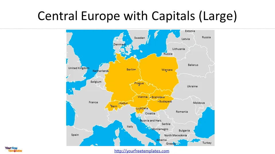 map of central europe with cities