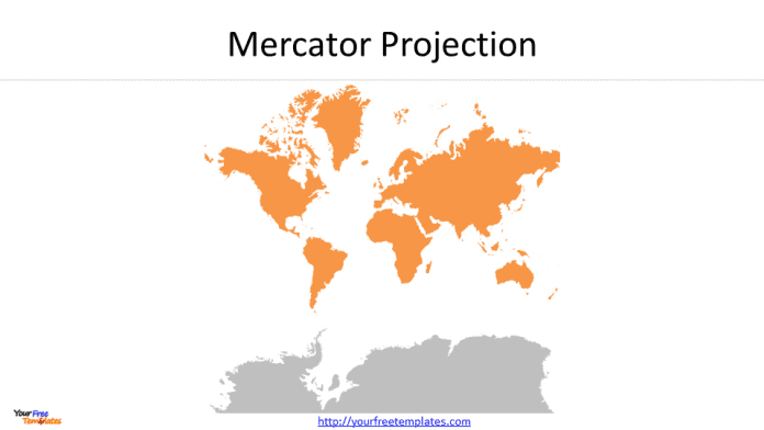 World Map Outline in 7 Projections - Free PowerPoint Template