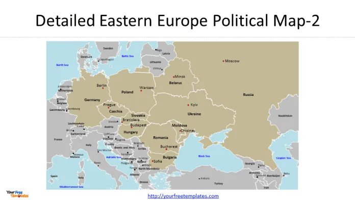 Eastern Europe Map Free PowerPoint Template   Map Eastern Europe 5 696x392 