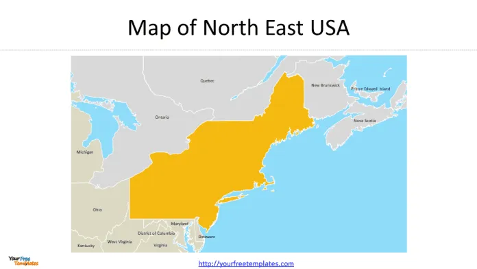 Map of Northeastern US Free PowerPoint - Map Of Northeastern US 4 696x392
