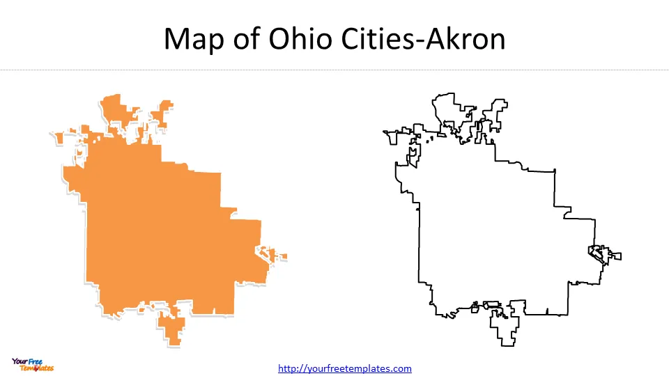 Akron Ohio map