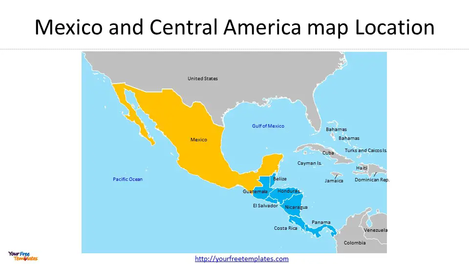map of mexico and central america