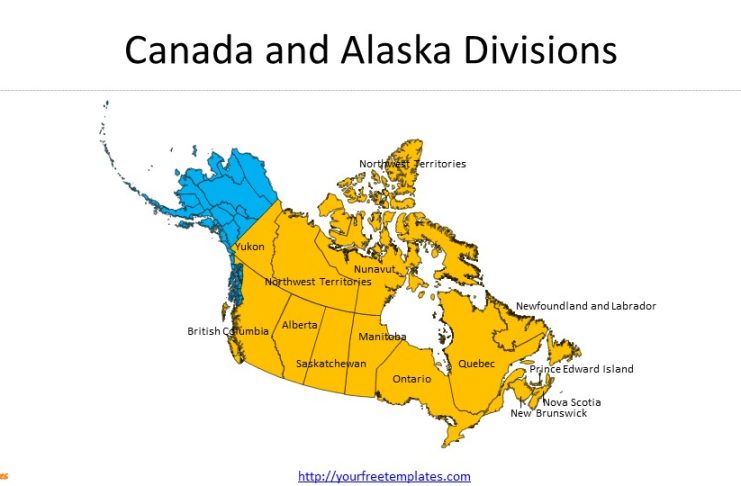 Canada and Alaska map