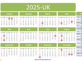 2025 Calendar with Holidays