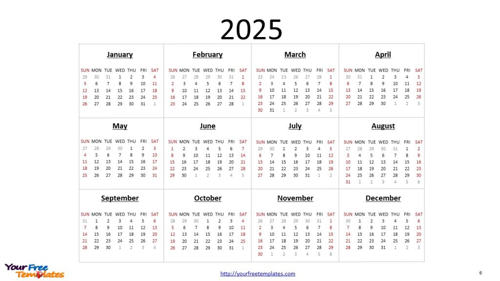 2025 Calendar with Holidays: Plan Your Year Ahead 5 Printable calendar