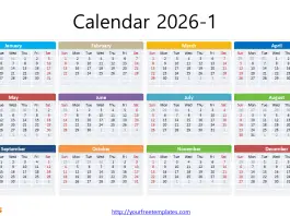 2026 calendar
