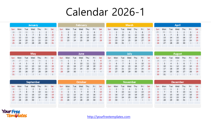 2026 calendar