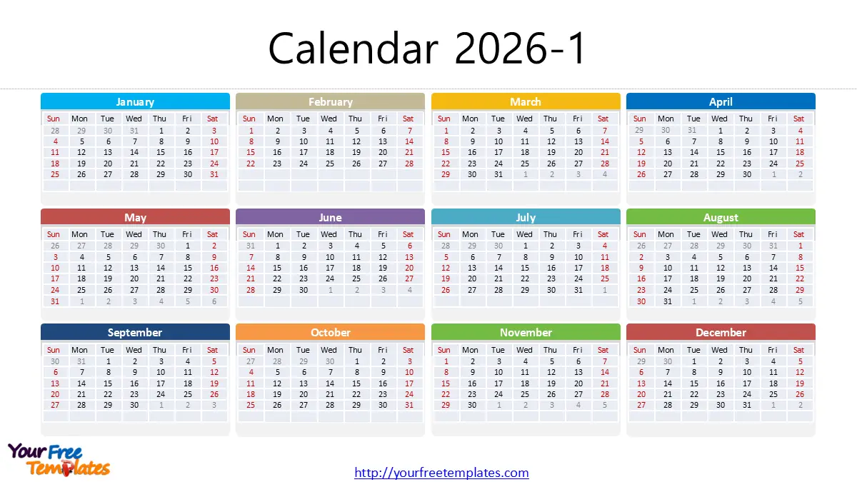 2026 calendar