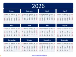 2026 calendar