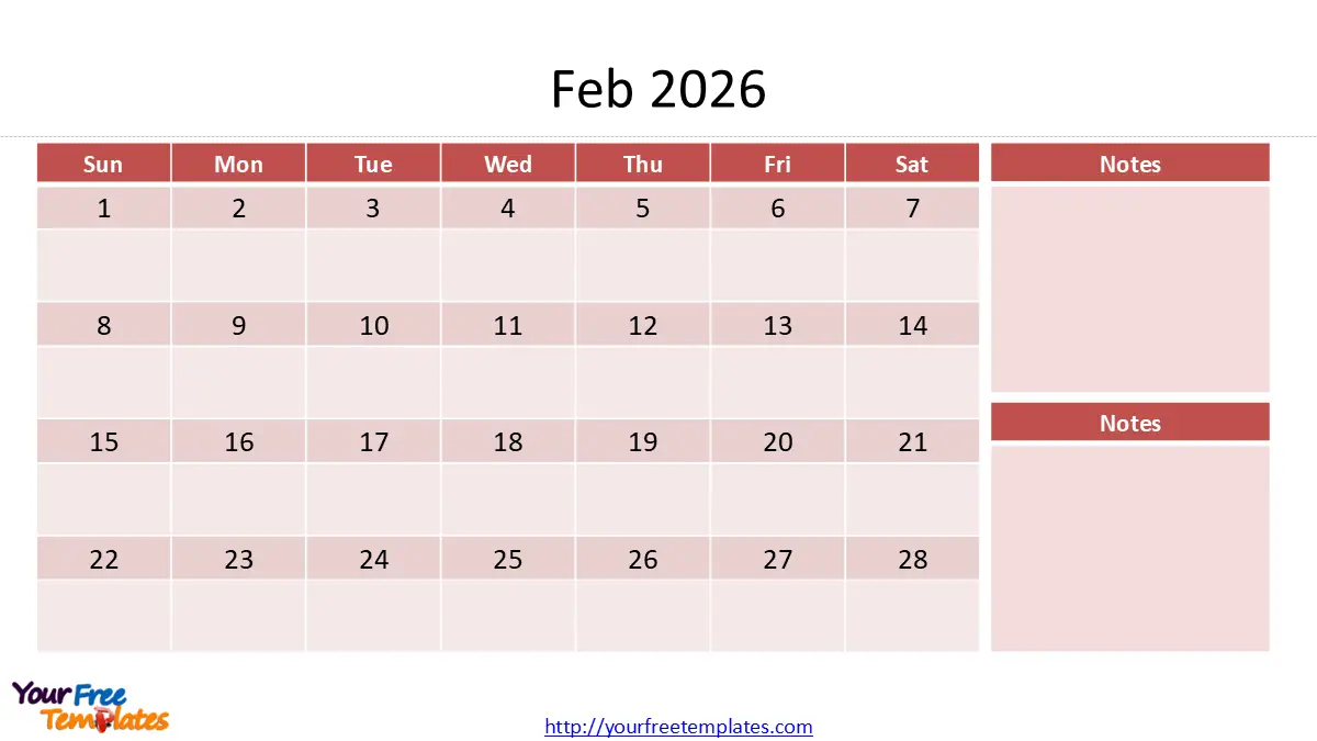 Monthly calendar template