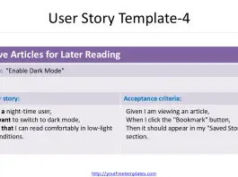 User Story template