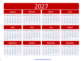 2027 Calendar Template for PowerPoint – 10-Slide Deck with Fortune Colors & National Holidays 2027 calendar template