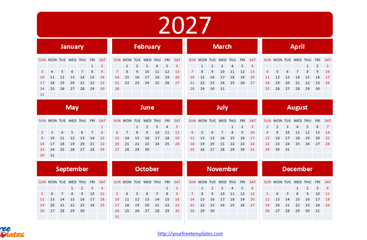 2027 calendar template