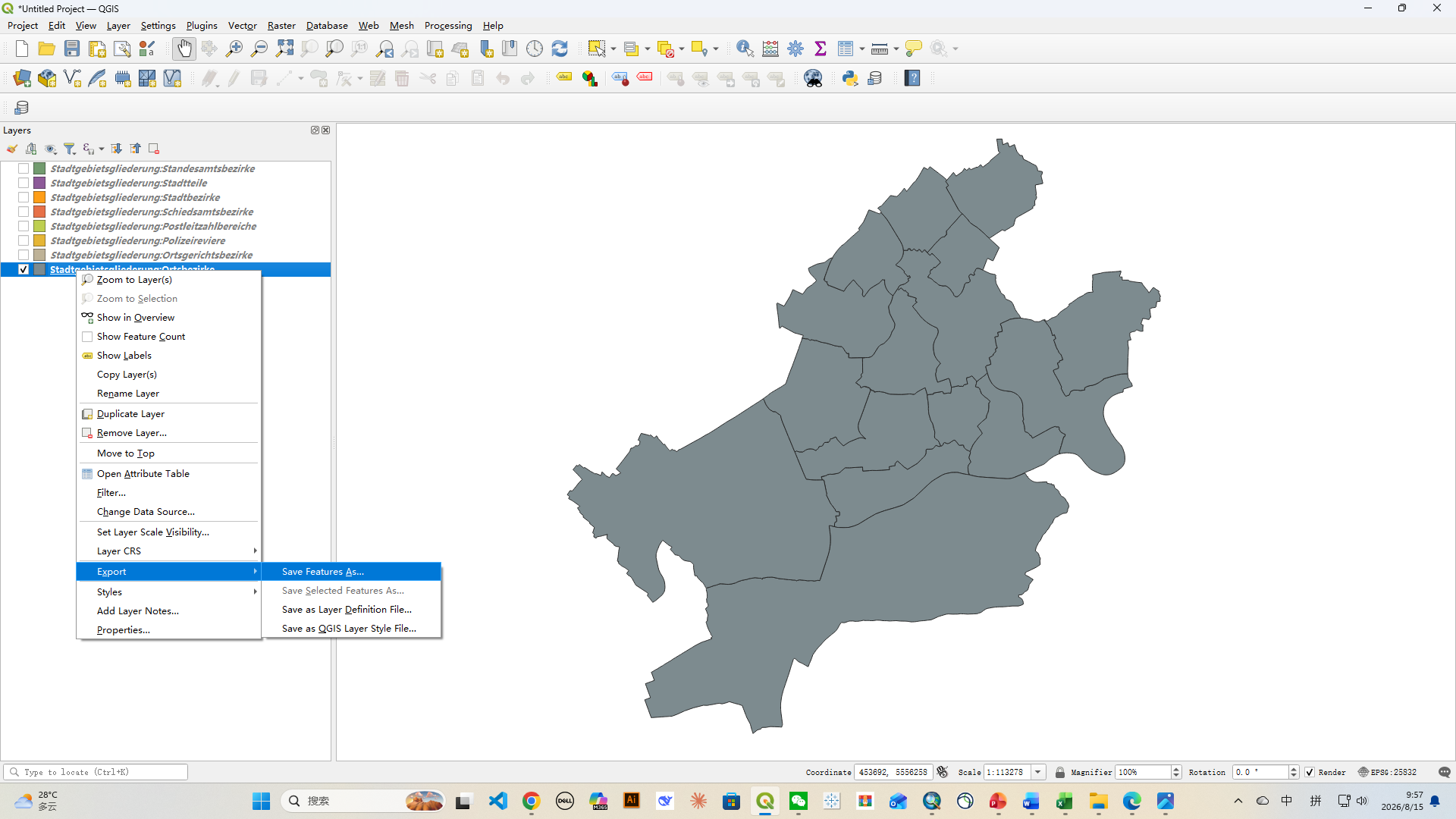 Frankfurt GIS Data: How to Download WFS and Export Shapefiles with QGIS 8 Frankfurt GIS Data