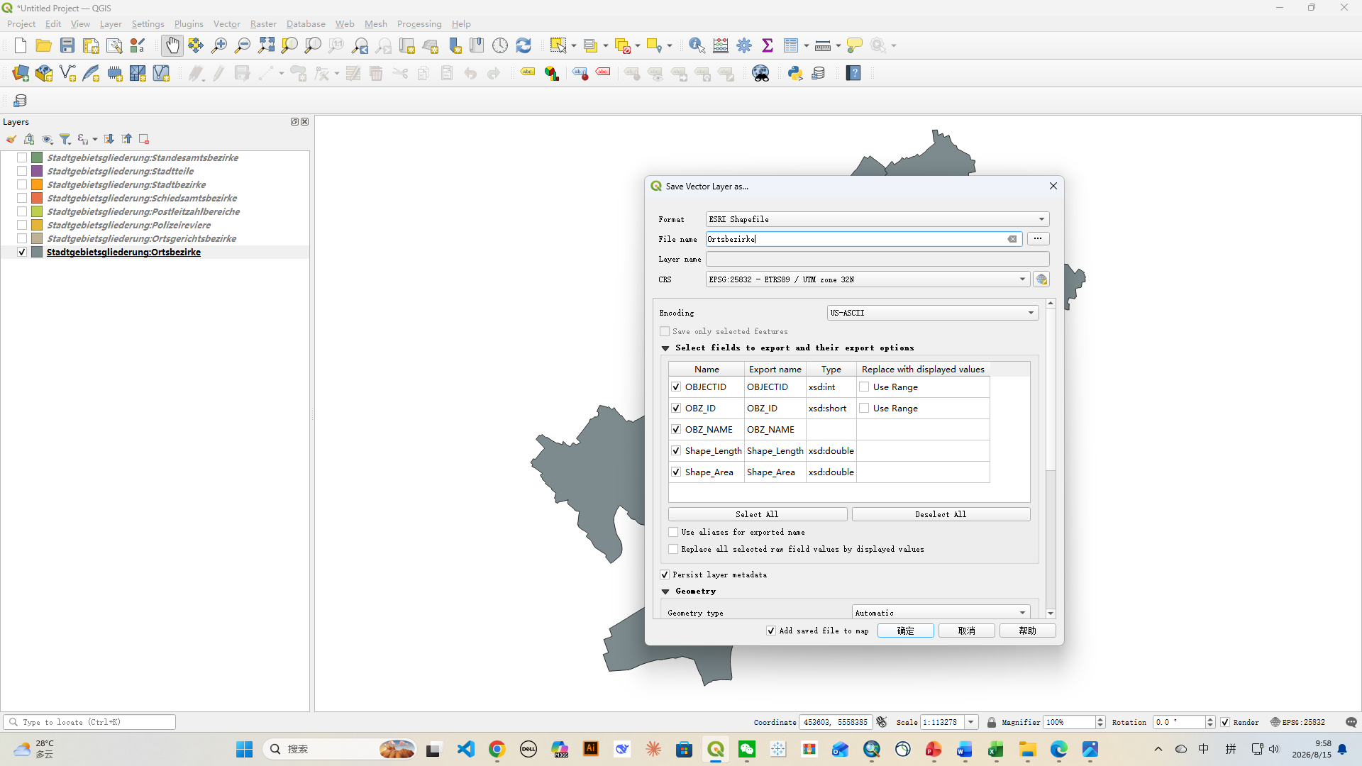 Frankfurt GIS Data: How to Download WFS and Export Shapefiles with QGIS 9 Frankfurt GIS Data