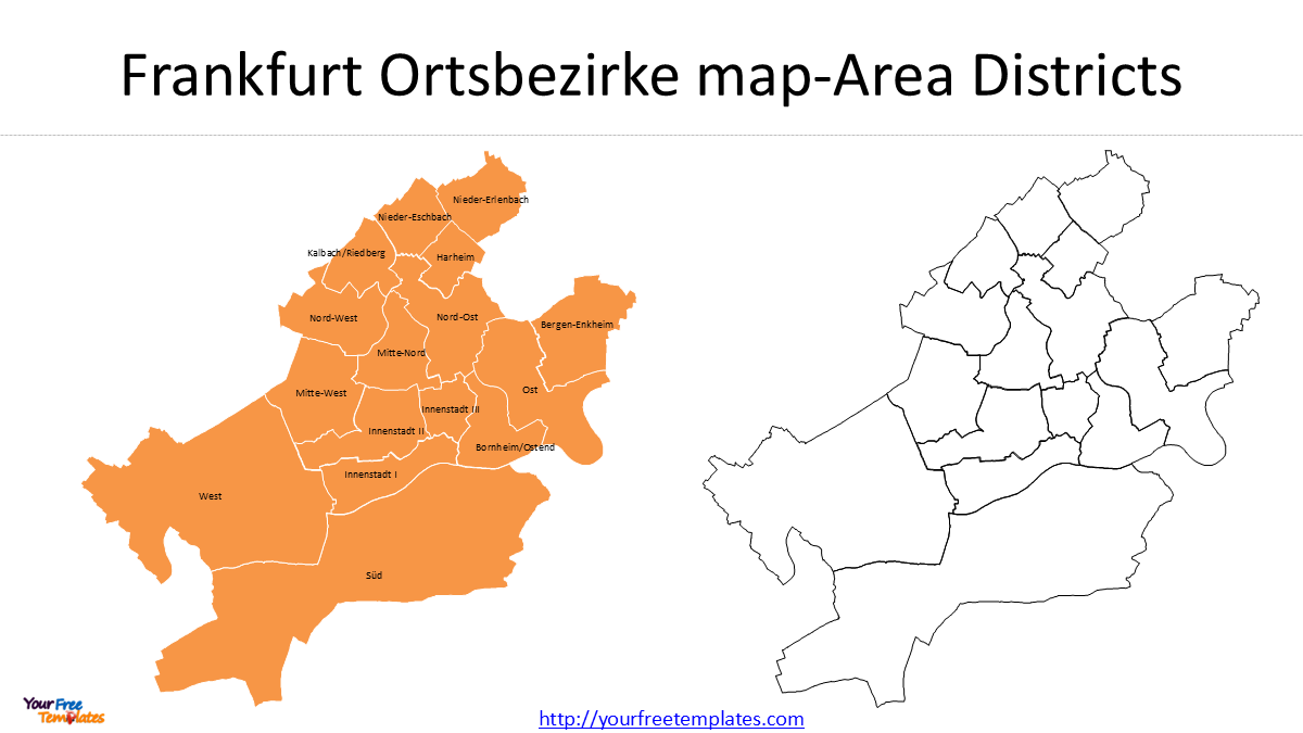 Frankfurt City Map: Free Outline, Districts and Administrative Maps 3 Frankfurt Ortsbezirke map