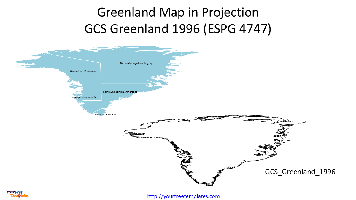 Greenland Map Download: 4 Projections and Editable PowerPoint Templates 4 Greenland map download